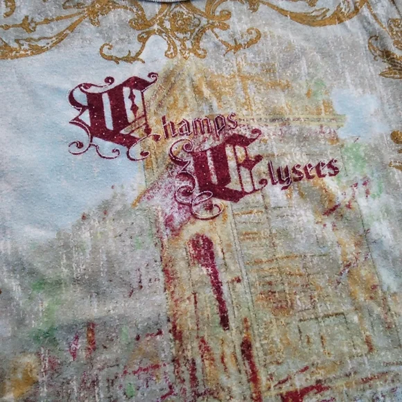 Crew Neck Short Sleeve Eccentric Pattern T-shirt Top - Picture 5 of 11